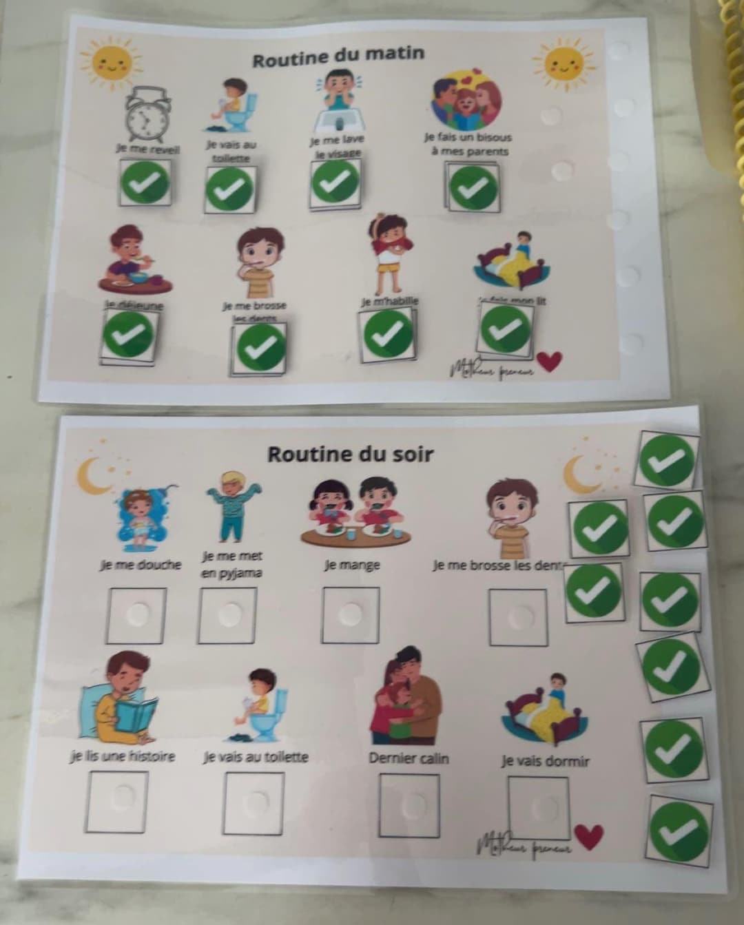 Kids Pictogram Routine Children's Morning and Evening Routine Poster – Laminated A4 Format ...