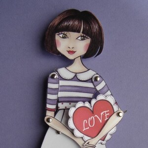 Valentine&#39;s paper doll- I give you my heart