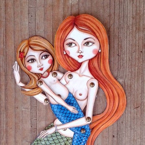Mermaids Paper Dolls - Articulated Paper Doll (already cut and assembled)