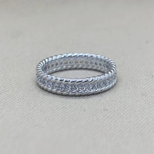 パヴェビーズリング、S925シルバーリング、レディースファッションリング、彼女へのギフト