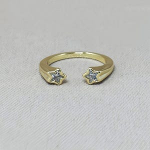 S925 Silver Ring, Shooting Star Open Ring, 14K Gold-Plated Brilliant Cubic Zirconia Ring, Personalized Ring