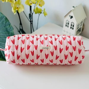 Sac à outils pour cheveux, sac de voyage Dyson, sac Dyson Airwrap/Airstrait, sac de voyage en coton, sac à outils pour cheveux motif coeur, sac de rangement matelassé