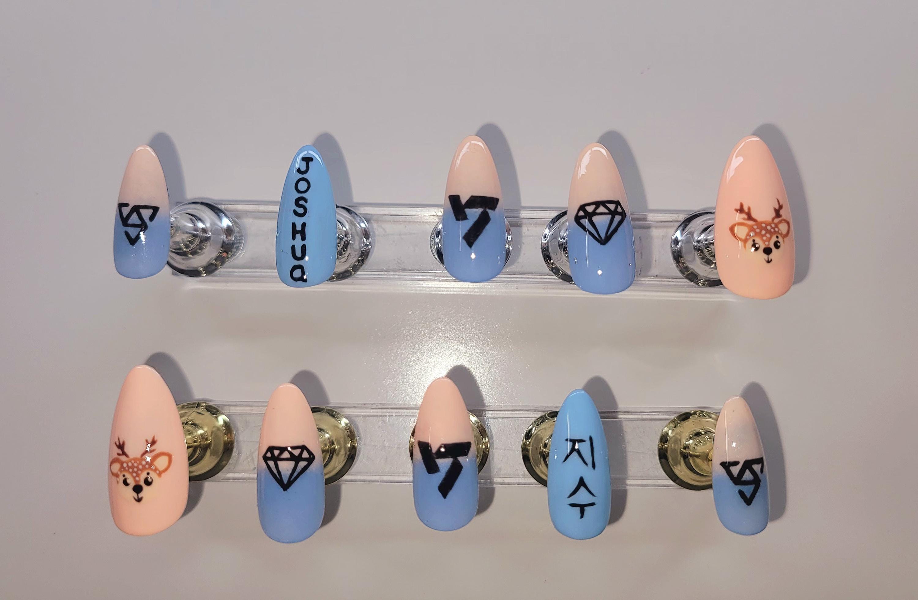 SEVENTEEN K-pop Press on Nails,joshua or Mingyu Version. - Etsy
