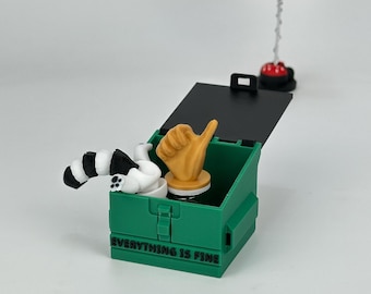 Emotional Support Dumpster Box: Pop-Up Thumb & Raccoon Desk Decor
