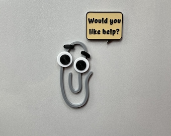 Clippy Fridge Magnet Set: Retro Office Desk Buddy with Whiteboard