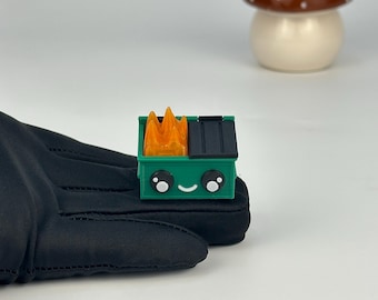 Tiny Dumpster Fire LED Desk Toy: Kawaii Gag Gift