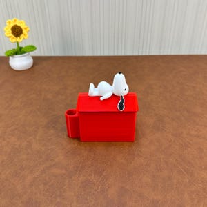 Snoopy anteckningsblockshållare med pennmugg | Söt skrivbordsorganisatör och klisterlappshållare | Rolig kontorspresent, lärarpresent, Snoopy skrivbordsdekor bild 5