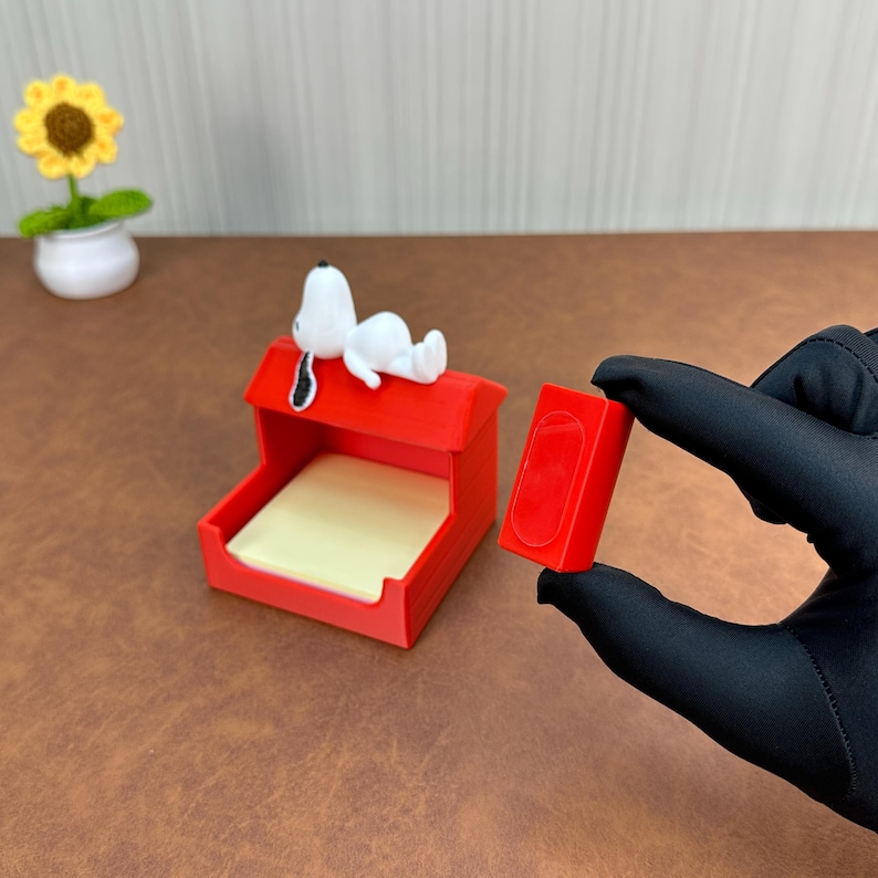 Snoopy anteckningsblockshållare med pennmugg | Söt skrivbordsorganisatör och klisterlappshållare | Rolig kontorspresent, lärarpresent, Snoopy skrivbordsdekor bild 2