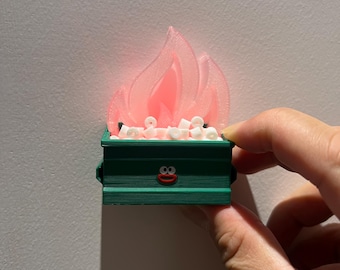 Flickering Mini Dumpster Fire: Vibrating LED Desk Toy & Gag Gift