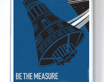 11x14 Mercury Friendship 7 Spacecraft - Be The Measure, Science Poster, Art Print, Stellar Science Series™