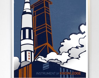 11x14 Science Poster Art Print Apollo 11 Lunar Mission Saturn V Rocket Stellar Science Series™