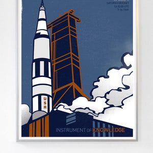 11x14 Science Poster Art Print Apollo 11 Lunar Mission Saturn V Rocket Stellar Science Series™ image 1