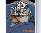 11 x 14 - Apollo 11 Lunar Mission Modul erkunden, Wissenschaft Poster Kunstdruck, Stellar Science Series - Wandkunst