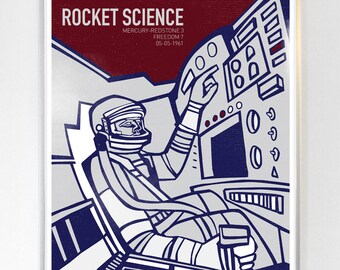 11x14 Mercury Redstone 3 Freedom 7 Capsule, Science Poster, Art Print NASA art, Stellar Science Series™