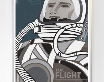 11x14 Gemini Titan II GLV Take Flight Astronaut, Science Poster Art Print, NASA art, Stellar Science Series™