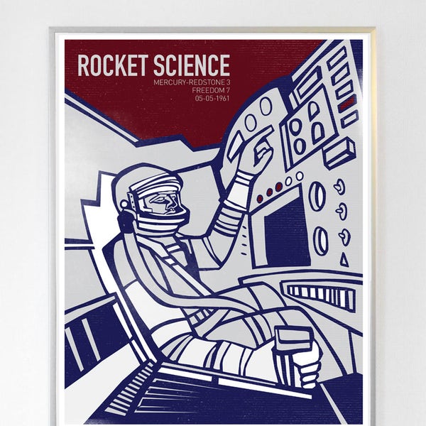 11 x 14 Mercury Redstone 3 Freiheit 7 Kapsel, Wissenschaft Poster, Kunstdruck NASA Kunst, Stellar Science Series™