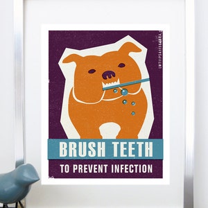 Brush Dogs Teeth Ink and Sword Pet Care Poster Typography Art Print image 2