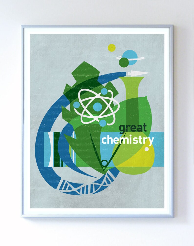 11x14 Great Chemistry, Science Poster Art Print Science Illustration Poster Wall Art Stellar Science Series™ image 1