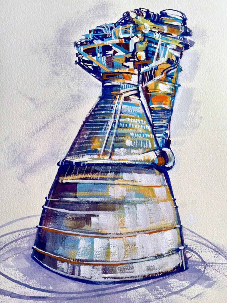 Apollo Saturn V F1 Rocket Engine Fine Art Poster image 1