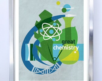 LARGE Great Chemistry, Science Poster, Art Print Science Illustration Poster - Wall Art - Stellar Science Series