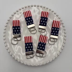 Patriotic Mini Key Chain, Fabric Key Chain,