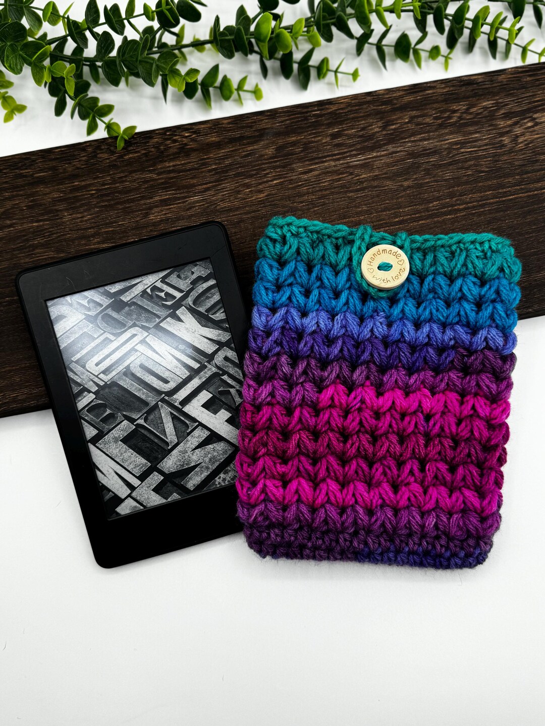 E-reader Sleeve, E-reader Cover, Book Cover, Book Sleeve, Crocheted ...