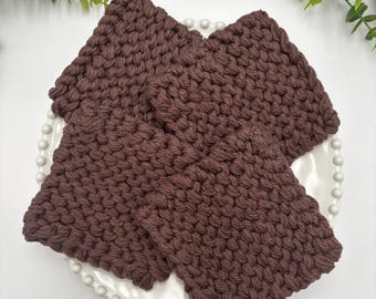 Chunky Knit Cotton Coasters, Coffee Coaster, Tea Coaster, Handmade Coaster