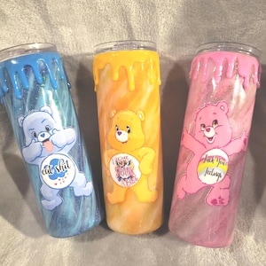 Swear Bear Glittered Tumbler: Sarcastic Epoxy Milkyway Drip 20oz