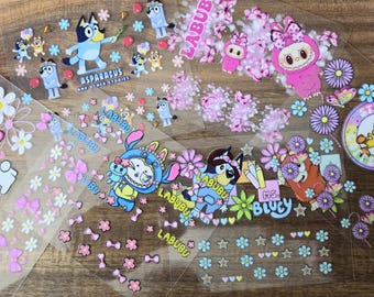 Cartoon Character Mini Tumbler Decal: Chapstick Holder Keychain Wrap