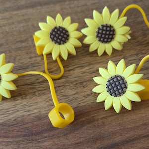Sunflower Straw Caps, Summer Straw Toppers, Tumbler Accessories,Gifts for her, drinkware gifts