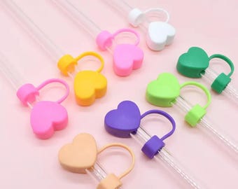 Adorno de pajita con forma de corazón: Accesorios para vasos, reutilizables, San Valentín