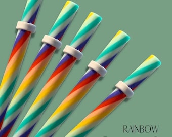 Reusable Tumbler Straws: Rainbow or Glitter, Replacement Straws
