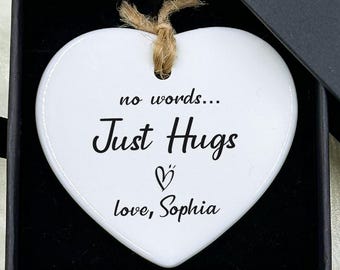Thinking of You Gift, No Words Just Hugs, Sympathy Keepsake, Friend Gift, Family, Positive Quote, Thinking Of You Sending Love Tough Times