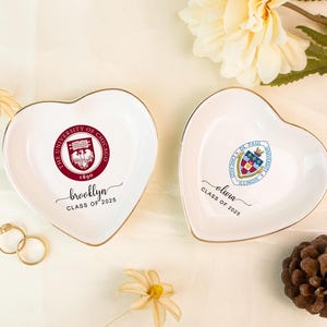 Personalized College Ring Dish, College Jewelry Dish, Graduation Gifts, Custom college logo/mascot Trinket Dish, Gifts for Her Graduate