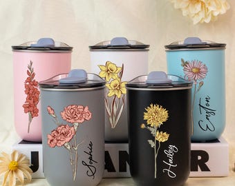 Personalized Stainless Tumbler, Coffee Cup, Bridesmaid Proposal Gift, Wine Tumbler with Lid, Stainless Steel Bottle, Bridesmaid Gift for Her