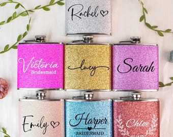 Bridesmaid Gifts, Personalized Flask, Custom Bridesmaid Proposal Gift, Wedding Party Gift, Girls Trip Gifts Ideas, Gift for Her Hip Flask