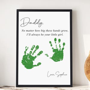 Hands Down Best Dad Ever, Father&#39;s Day Gift, Wooden Sign with Child&#39;s Name, Gifts for Dad, Grandpa, Gifts from Daughter, Special Keepsake
