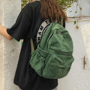 Sac à dos de grande capacité élégant et pratique - Sac à dos en toile avec fermeture à glissière, parfait pour l'école, les voyages ou comme cadeau personnalisé unique, sac