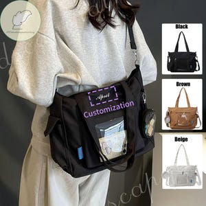 Ita Crossbody Bag, Pin Display Bag, Window Bag, Pin Purse, Crossbody Bag, Anime Ita Bag, Shoulder Ita Bags, Keychains & Accessories Bag