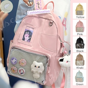 Ita Bag Backpack, Personalized Badge Bag, Pin Display Backpack, School Backpack, Clear Window Backpack, Cute Ita Backpack,Versatile Ita Bag
