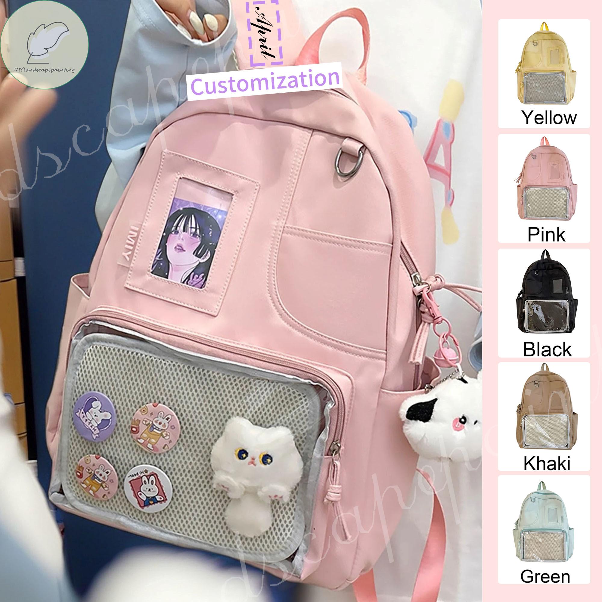 Ita Bag Backpack, Personalized Badge Bag, Pin Display Backpack, School Backpack, Clear Window Backpack, Cute Ita Backpack,Versatile Ita Bag
