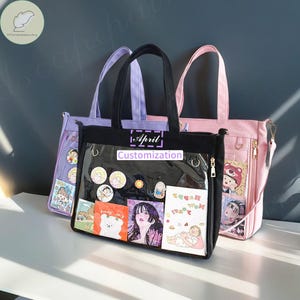 Personalisierte Schultertasche, Ita Crossbody Bag, Tote Ita Bag, Fenstertasche, große Ita Schultertasche, Geschenk für Anime-Liebhaber, süße Ita Bag