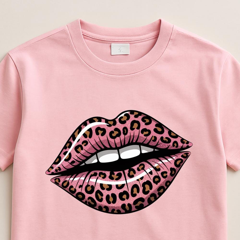 Leopard Print Lip PNG | Glitter Kiss Lips Sublimation Design | Sassy T ...