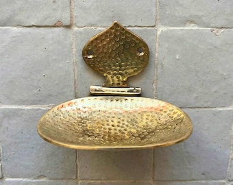 Solid Brass Soap Holder, Handmade Wall Soap Dish, Vintage Bathroom Accessory