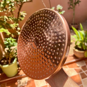Unlacquered Copper Shower Head, Rainfall Shower Head, Solid Outdoor Showerhead, Round Copper Rain Shower Head