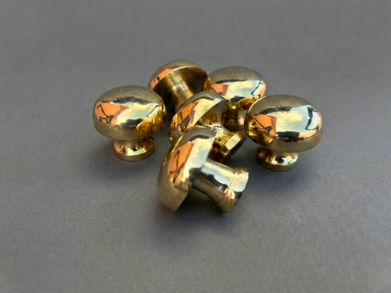 Unlacquered Brass Cabinet Knobs, Solid Brass Drawer Pulls, Handmade ...