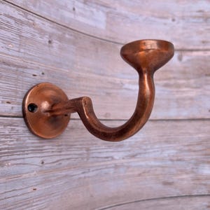 Brass Wall Hook with Copper Finish – Rustic Handmade Coat, Towel & Bag Hanger