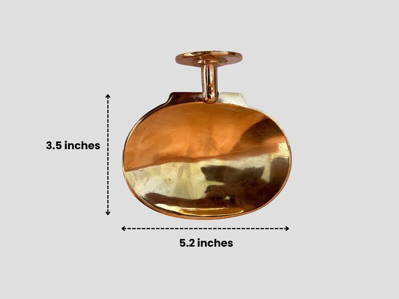 Brass wall mounted soap dish, 5.2 inches wide by 3.5 inches tall, vintage bathroom accessory.