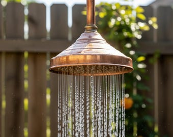 Unlacquered Copper Shower head, Outdoor Showerhead, Rain Shower Head, Antique Copper Shower Head