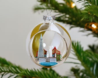 Adorno navideño - Paisaje urbano de San Francisco - Bola de cristal